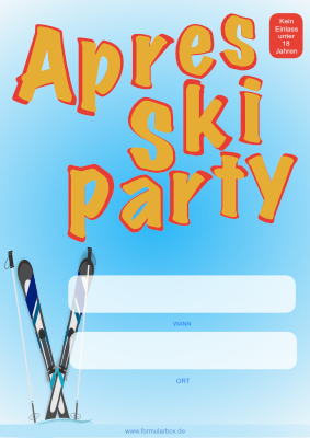 Gastronomie, Hotel: Plakat Apres Ski Party. PDF Datei