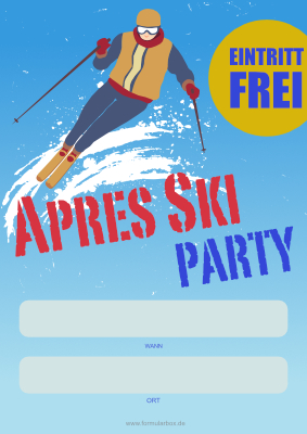 Gastronomie, Hotel: Plakat Apres Ski Party, Eintritt frei. PDF Datei