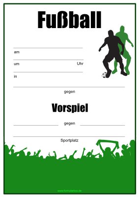 Vereine, Mannschaften: Fußball Plakat, Poster für Fußballspiel mit Vorspiel. PDF Datei
