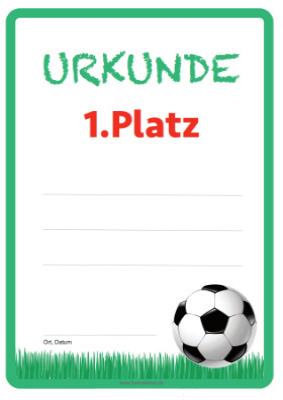Urkunden Sportarten: Urkunde Fußball, Grün mit Rasen. PDF Datei