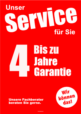 POS, Werbung: Plakat 4 Jahre Garantie. PDF Datei
