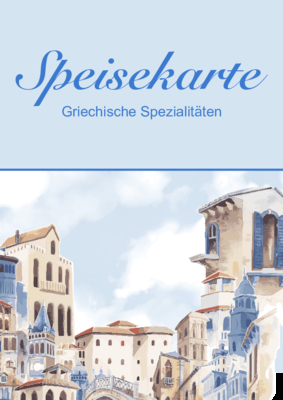 Gastronomie, Hotel: Speisekarten Set, Griechisch (Village). PDF Datei