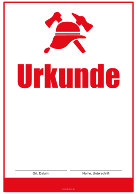 Urkunden Ehrung: Feuerwehr-Urkunde, Logo Rot. PDF Datei