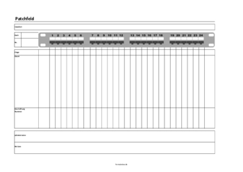 Computer, Technik: Patchfeld Belegungsplan (Excel). XLSX Datei