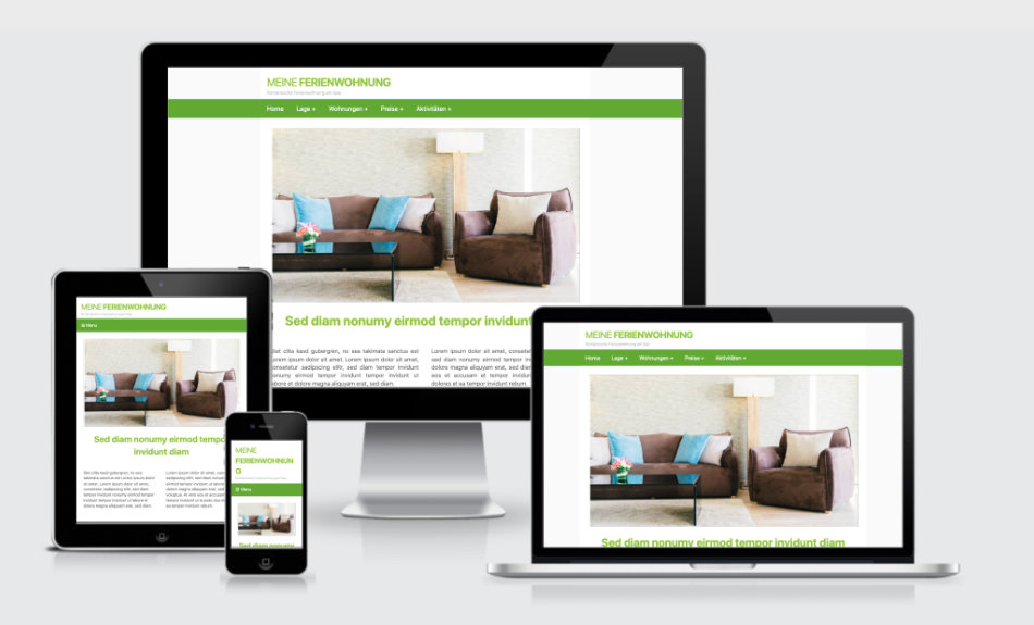 Homepage Template Ferienwohnung