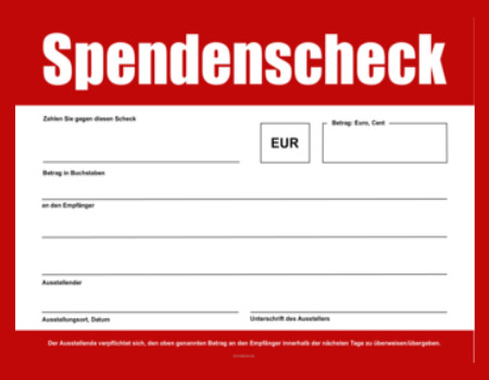 Spendenschecks Zum Ausdrucken