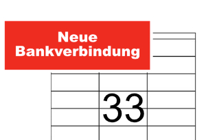 Etiketten: Zweckform-Etikett 3421: Neue Bankverbindung (Rot). PDF Datei