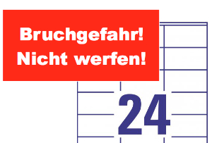 Etiketten: Zweckform-Etikett 3422: Bruchgefahr! Nicht werfen!. PDF Datei
