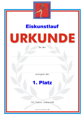 Eiskunstlauf Urkunden (51 Stck) - Das Set 'Eiskunstlauf' besteht aus Urkunden fr die Platzierung 1 bis 3.