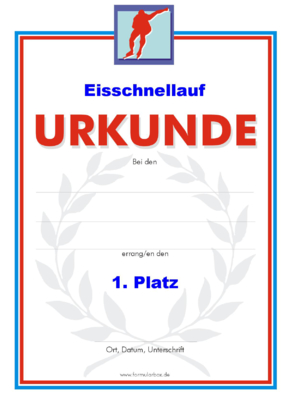 Urkunde Eisschnellauf 51 Eisschnellauf-Urkunden. Das Set Eisschnellauf besteht aus Urkunden für die Platzierung 1 bis 3.