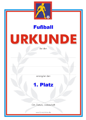 Fuball Urkunden, Gelb (51 Stck) - 51 Fuball-Urkunden mit gelben Spieler. Das Set 'Fuball 1' besteht aus Urkunden fr die Platzierung 1 bis 3.