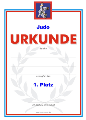 Judo Urkunden (51 Stck) - Das Set 'Judo' besteht aus Urkunden fr die Platzierung 1 bis 3.