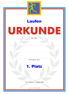Laufen Urkunden 1 (51 Stck) - Das Set 'Laufen 1' besteht aus Urkunden fr die Platzierung 1 bis 3.