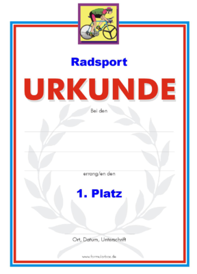 Radsport Urkunden, Gelb (51 Stck) - Das Set 'Radsport - Gelb' besteht aus Urkunden fr die Platzierung 1 bis 3.