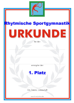 Rhytmische Sportgymnastik 2 (51 Stck) - Das Set 'Rhytmische Sportgymnastik 2' besteht aus Urkunden fr die Platzierung 1 bis 3.