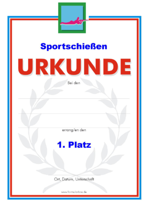 Sportschieen Urkunden 2 (51 Stck) - Das Set 'Sportschieen liegend' besteht aus verschiedenen Urkunden fr die Platzierung 1 bis 3.