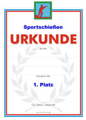 Sportschieen Urkunden 1 (51 Stck) - Das Set 'Sportschieen 1' besteht aus Urkunden fr die Platzierung 1 bis 3.