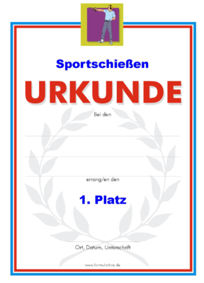 Sportschieen Urkunden 3 (51 Stck) - Das Set 'Sportschieen 3' besteht aus Urkunden fr die Platzierung 1 bis 3.