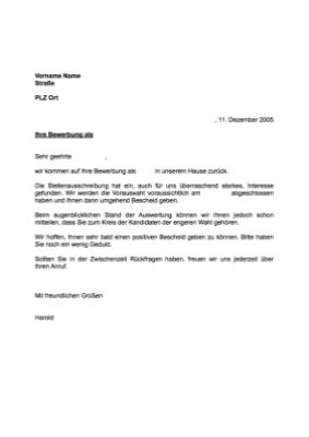 Musterbrief Eingangsbestätigung Bewerbungsunterlagen ...