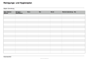 Organisieren, Planen: Reinigungsplan und Hygieneplan (Word). DOC Datei