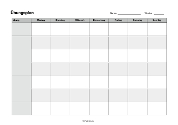 Fitness, Gesundheit: Übungsplan, wöchentlich (Word). DOC Datei