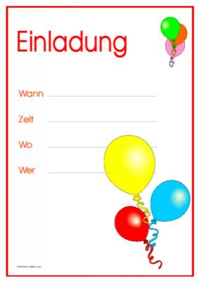 Einladungen: Einladung zum Geburtstag. PDF Datei