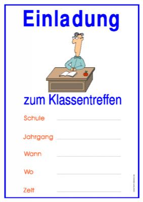 Einladung Zum Klassentreffen Lehrer Pdf Vorlage Zum Ausdrucken