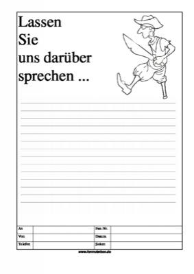 Cartoon Faxformular, lassen Sie uns darber sprechen - Cartoon-Faxformular mit Text: Lassen Sie uns darber sprechen ...