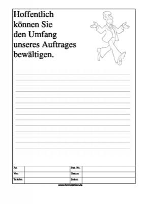 Cartoon Faxformular, hoffentlich knnen Sie den Umfang ... - Cartoon-Faxformular mit Text: Hoffentlich knnen Sie den Umfang unseres Auftrages ...