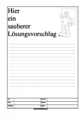 Cartoon Faxformular, hier ein sauberer Lsungsvorschlag - Cartoon-Faxformular mit Text: Hier ein sauberer Lsungsvorschlag ...