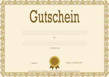 Gutscheine: Gutschein 'Aktie, Braun'. PDF Datei
