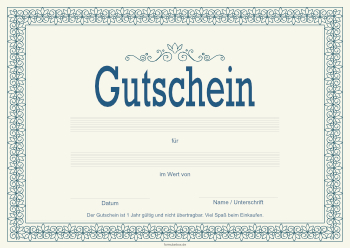 Gutscheine: Gutschein 'Wertpapier'. PDF Datei