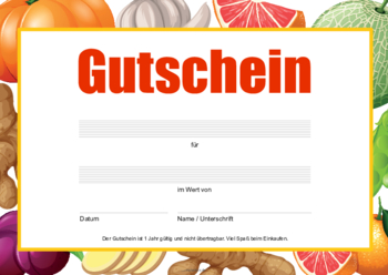 Gutscheine: Gutschein 'Lebensmittel'. PDF Datei