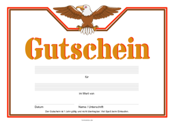 Gutscheine: Gutschein 'Adler'. PDF Datei