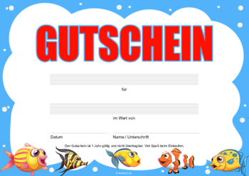 Gutscheine: Gutschein 'Fische'. PDF Datei