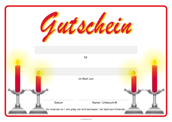 Gutscheine: Gutschein 'Kerzen'. PDF Datei