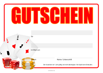 Gutscheine: Gutschein 'Glückspiel'. PDF Datei