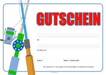 Gutscheine: Gutschein 'Sport, Angeln'. PDF Datei