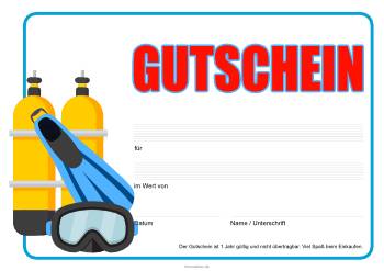 Gutscheine: Gutschein 'Sport, Tauchen'. PDF Datei