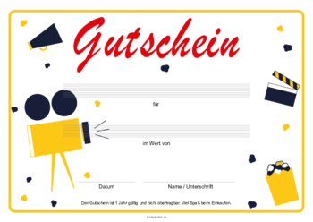 Gutschein Film Kino Video Pdf Vorlage Zum Ausdrucken