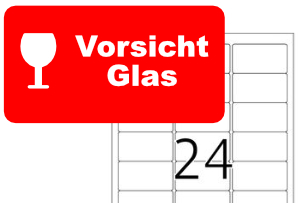 Etiketten: Herma-Etikett 4645: Vorsicht Glas. PDF Datei