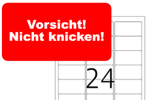 Herma-Etikett 4645: Vorsicht! Nicht knicken! - Rotes Etikett 'Vorsicht! Nicht knicken!' für Herma Etikett 63,5 x 33,9 mm.