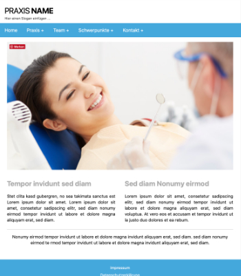 Website Templates: Website Template Arztpraxis 'Blue'. HTML Datei