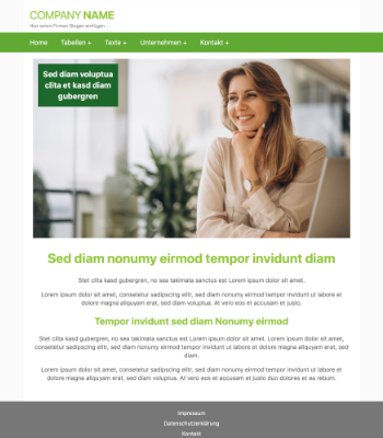 Website Templates: Website Template Business 'Green'. HTML Datei