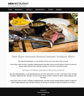 Website Templates: Website Template Restaurant 'Black'. HTML Datei