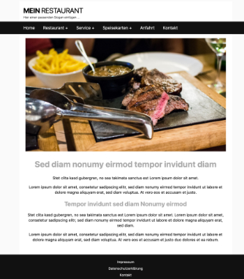 Website Template Restaurant Black Homepage, Website, Internetseite für Gastro, Restaurant Black in HTML, CSS, Javascript und PHP.