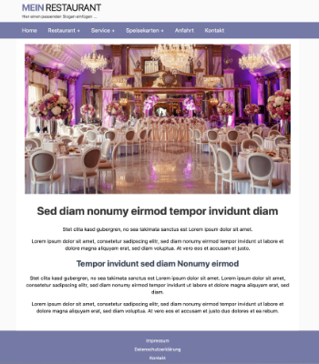 Website Templates: Website Template Restaurant 'Lila'. HTML Datei