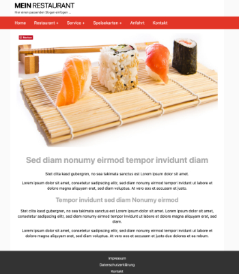 Website Templates: Website Template Restaurant 'Red'. HTML Datei
