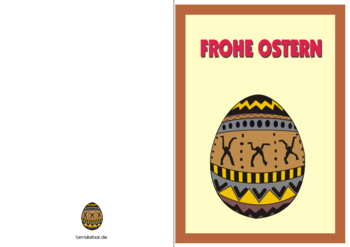 Grußkarten: Grußkarte Ostern, Osterei, braun. PDF Datei