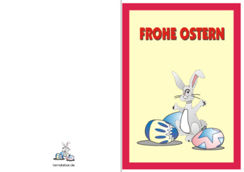 Grußkarte Ostern, Osterhase - Grußkarte, Frohe Ostern mit einem Osterhasen.